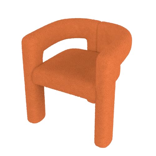 LVHOM 1er Set Esszimmerstühle mit Armlehne - Hochwertiger Orange Teddy-Stoff | Premium Küchenstühle für Esszimmer, Wohnzimmer & Schlafzimmer | Ergonomisch (bis 160kg) & Einfache Montage von LVHOM