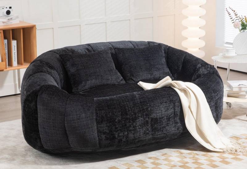 LVHOM Sitzsack 145x95x63cm XXL Lounge-Sofa: Komfort für Zwei mit 2 extra Nackenkissen (Chenille Komprimiertes Doppelsitzer-Sofa. Ideal für Wohnzimmer, Home-Office oder Kinderspielbereich. Perfekt zum Relaxen, Arbeiten oder Movie Nights. Montagefrei, Skelettfrei für ortho-Anpassung, Hochelastischer Memory-Schaum (druckentlastend), Atmungsaktive Bezüge), Selbstaufrichtend – Sofortnutzung nach dem Auspacken LVHOM Sitzsack 145x95x63cm XXL Lounge-Sofa: Komfort für Zwei mit 2 extra Nackenkissen (Chenille Komprimiertes Doppelsitzer-Sofa. Ideal für Wohnzimmer, Home-Office oder Kinderspielbereich. Perfekt zum Relaxen, Arbeiten oder Movie Nights. Montagefrei, Skelettfrei für ortho-Anpassung, Hochelastischer Memory-Schaum (druckentlastend), Atmungsaktive Bezüge), Selbstaufrichtend – Sofortnutzung nach dem Auspacken von LVHOM