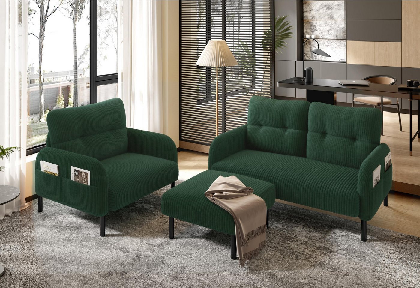 LVHOM Sofa Polstergarnitur, Sicher, komfortabel & multifunktional für Familien, 3 tlg. Sofa-Set: Zweisitzer+Sessel+Hocker, modular kombinierbar für maximale Flexibilität. Perfekt für Wohnzimmer, Büros oder kleine Apartments – schafft sichere Sitzgelegenheiten mit kinderfreundlichem Design und Platzoptimierung 3 Teile, Kindersicher mit runden Ecken. Hocker als Tisch oder Sitz nutzbar. LVHOM Sofa Polstergarnitur, Sicher, komfortabel & multifunktional für Familien, 3 tlg. Sofa-Set: Zweisitzer+Sessel+Hocker, modular kombinierbar für maximale Flexibilität. Perfekt für Wohnzimmer, Büros oder kleine Apartments – schafft sichere Sitzgelegenheiten mit kinderfreundlichem Design und Platzoptimierung 3 Teile, Kindersicher mit runden Ecken. Hocker als Tisch oder Sitz nutzbar. von LVHOM