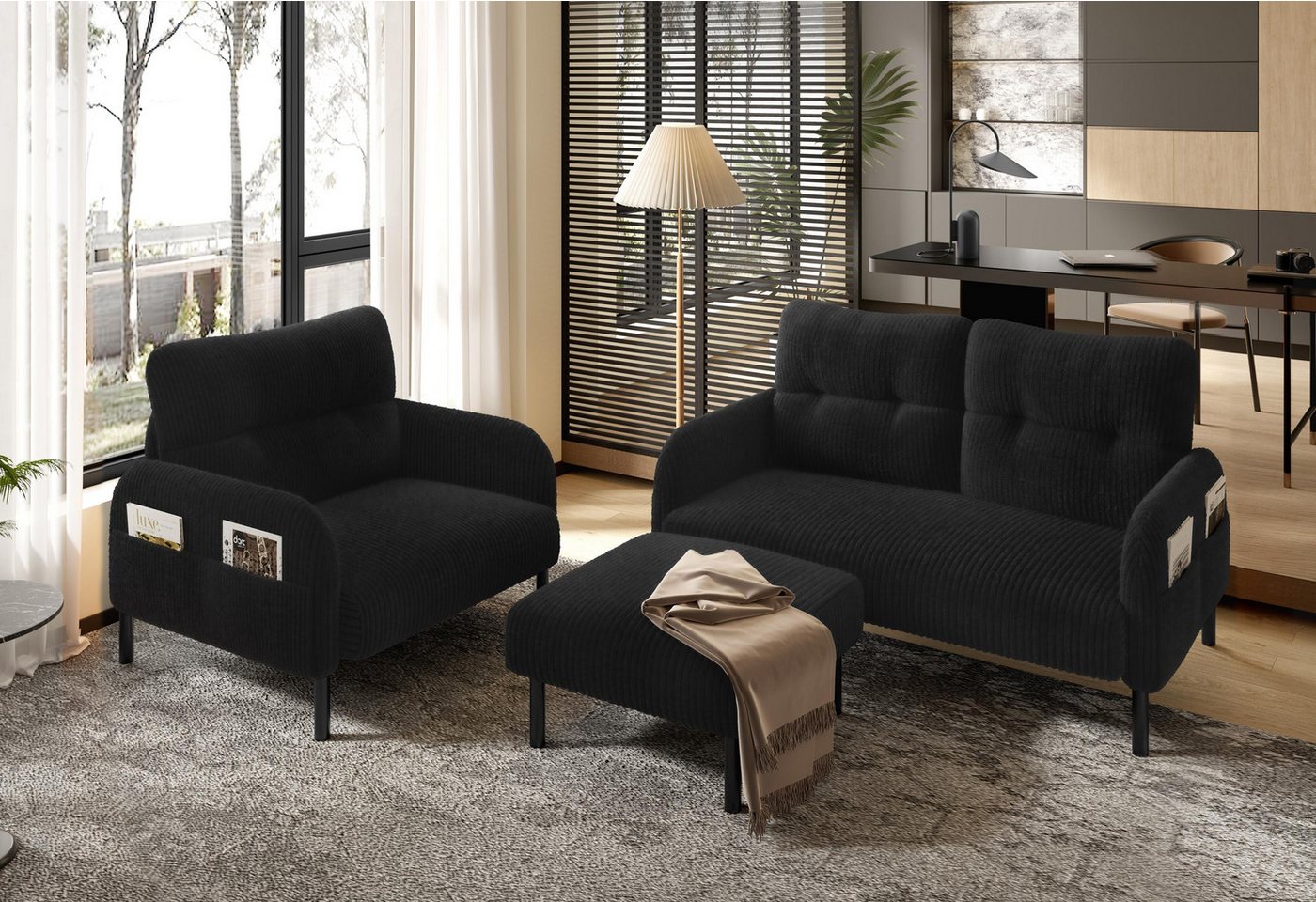 LVHOM Sofa Polstergarnitur, Sicher, komfortabel & multifunktional für Familien, 3 tlg. Sofa-Set: Zweisitzer+Sessel+Hocker, modular kombinierbar für maximale Flexibilität. Perfekt für Wohnzimmer, Büros oder kleine Apartments – schafft sichere Sitzgelegenheiten mit kinderfreundlichem Design und Platzoptimierung 3 Teile, Kindersicher mit runden Ecken. Hocker als Tisch oder Sitz nutzbar. LVHOM Sofa Polstergarnitur, Sicher, komfortabel & multifunktional für Familien, 3 tlg. Sofa-Set: Zweisitzer+Sessel+Hocker, modular kombinierbar für maximale Flexibilität. Perfekt für Wohnzimmer, Büros oder kleine Apartments – schafft sichere Sitzgelegenheiten mit kinderfreundlichem Design und Platzoptimierung 3 Teile, Kindersicher mit runden Ecken. Hocker als Tisch oder Sitz nutzbar. von LVHOM