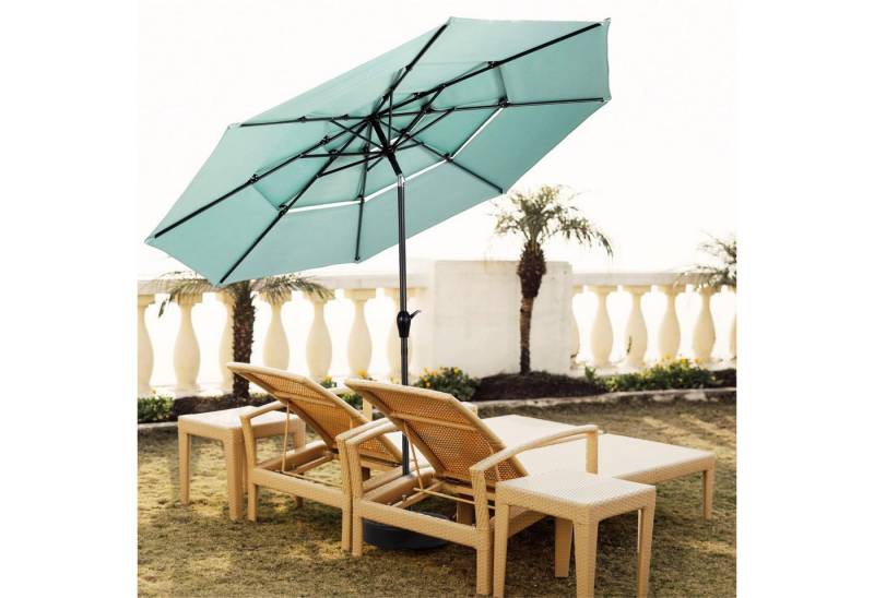 LVHOM Sonnenschirm (Modell B)294x294cm, Super winddicht, einstellbarer Schirmwinkel von LVHOM