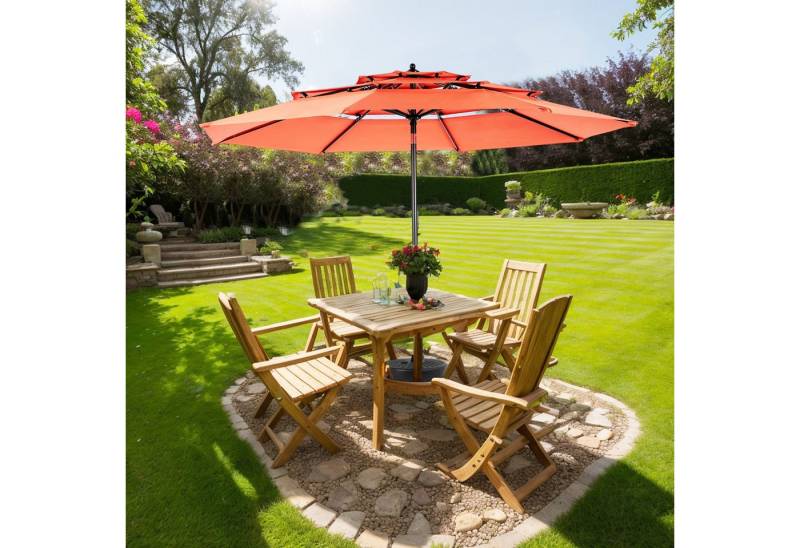 LVHOM Sonnenschirm (Modell B)294x294cm, Super winddicht, einstellbarer Schirmwinkel von LVHOM