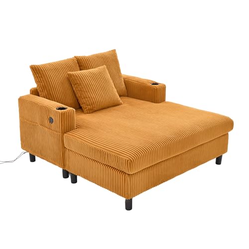 LVHON Premium XXL Relaxsessel mit LED-Beleuchtung & USB-C, Bequemes Cord Schlafsofa für Wohnzimmer, Schlafzimmer & kleine Räume, Gelb LVHON Premium XXL Relaxsessel mit LED-Beleuchtung & USB-C, Bequemes Cord Schlafsofa für Wohnzimmer, Schlafzimmer & kleine Räume, Gelb von LVHOM