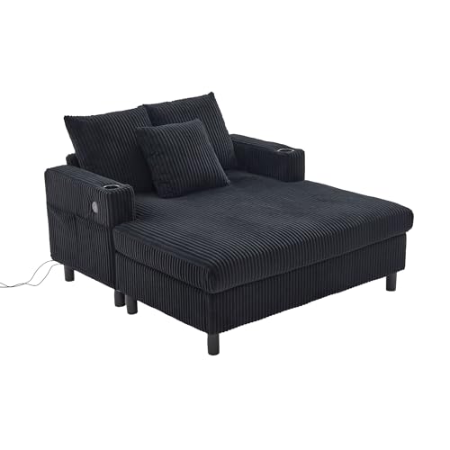 LVHON Premium XXL Relaxsessel mit LED-Beleuchtung & USB-C, Bequemes Cord Schwarz Schlafsofa für Wohnzimmer, Schlafzimmer & kleine Räume LVHON Premium XXL Relaxsessel mit LED-Beleuchtung & USB-C, Bequemes Cord Schwarz Schlafsofa für Wohnzimmer, Schlafzimmer & kleine Räume von LVHOM