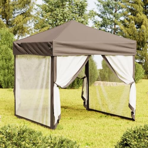 Faltbar Pavillon mit Seitenwänden, Pop-Up Partyzelt, Pergola für Partys, Treffen, Grillabende, Campingplätze, Wasser- und UV-beständig, 199 x 199 x 254 cm, Einfache Montage Faltbar Pavillon mit Seitenwänden, Pop-Up Partyzelt, Pergola für Partys, Treffen, Grillabende, Campingplätze, Wasser- und UV-beständig, 199 x 199 x 254 cm, Einfache Montage von LVHUIDEH