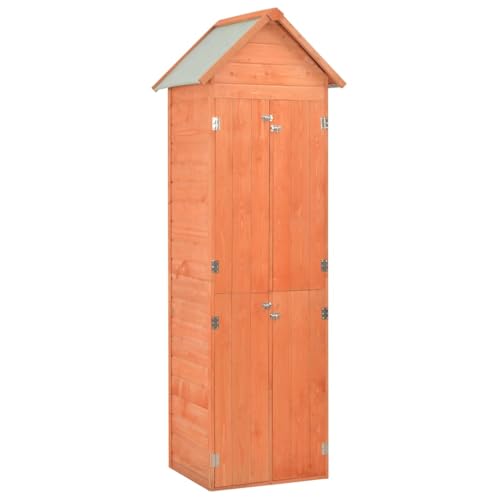 Gartenschuppen mit 4 Türen und Schrägdach, wetterfest, Gerätehaus, Gartenlagerschränke, Geräteschuppen für Werkzeuge und Geräten, 71 x 60 x 213 cm, Holz, Sperrholz Gartenschuppen mit 4 Türen und Schrägdach, wetterfest, Gerätehaus, Gartenlagerschränke, Geräteschuppen für Werkzeuge und Geräten, 71 x 60 x 213 cm, Holz, Sperrholz von LVHUIDEH