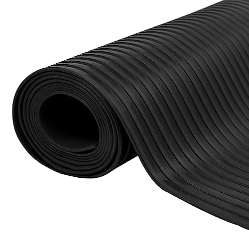 Gummimatte Anti-Rutsch, Gummibodenbelag, Bodenschutzmatte Fitnessgeräte, Mehrzweckmatte, 200 x 150 x 0.3 cm von LVHUIDEH