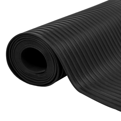 Gummimatte Anti-Rutsch, Gummibodenbelag, Bodenschutzmatte Fitnessgeräte, Mehrzweckmatte, 400 x 150 x 0.3 cm von LVHUIDEH