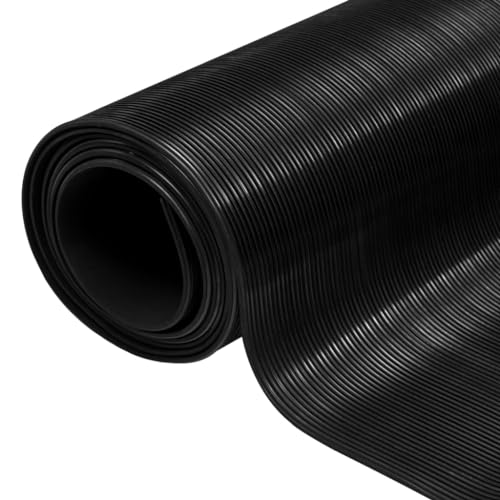 Gummimatte Anti-Rutsch, Gummibodenbelag, Bodenschutzmatte Fitnessgeräte, Mehrzweckmatte, Bodenmatte, 200 x 100 x 0.3 cm von LVHUIDEH