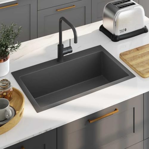 Handgefertigte Einbauspüle mit Hahnloch, Moderne Küchenspüle, Rechteckige Spülbecken, Lebensmittelqualität, Installationsarten: Unterbau, Unterputz und Einbau, 70 x 44 x 20 cm, Edelstahl von LVHUIDEH