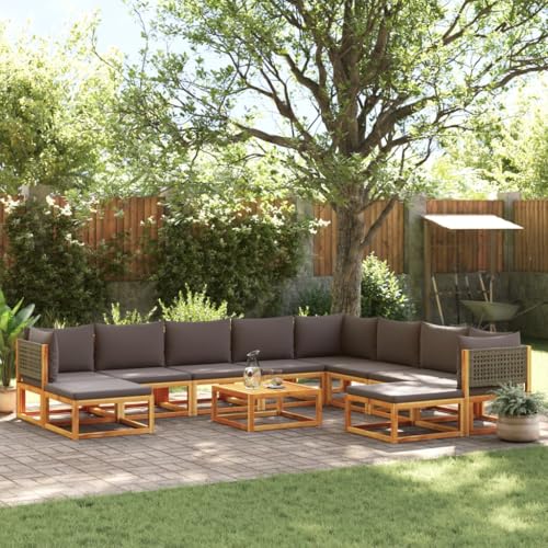 LVHUIDEH 11er Set Gartenmöbel, Garten-Sofagarnitur mit Kissen, Sitzgruppe, Wetterfest, Terassenmöbel für Garten Terrasse Balkon, Massivholz Akazie LVHUIDEH 11er Set Gartenmöbel, Garten-Sofagarnitur mit Kissen, Sitzgruppe, Wetterfest, Terassenmöbel für Garten Terrasse Balkon, Massivholz Akazie von LVHUIDEH