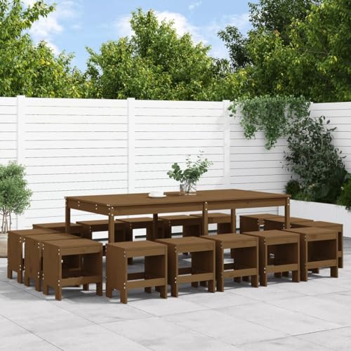 LVHUIDEH 17er Set Gartenmöbel, Garten-Essgruppe, Sitzgruppe, Wetterfest, Terassenmöbel für Garten Terrasse Balkon, Honigbraun Massivholz Kiefer LVHUIDEH 17er Set Gartenmöbel, Garten-Essgruppe, Sitzgruppe, Wetterfest, Terassenmöbel für Garten Terrasse Balkon, Honigbraun Massivholz Kiefer von LVHUIDEH