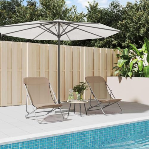 LVHUIDEH 2er Lounge Sonnenliegen Set - Portable Klappbar Liegestühle - Strandstühle - Outdoor Gartenmöbel Set, 2X Gartenliege Wetterfest, 85 x 58 x 83 cm, Textilene & Stahl von LVHUIDEH