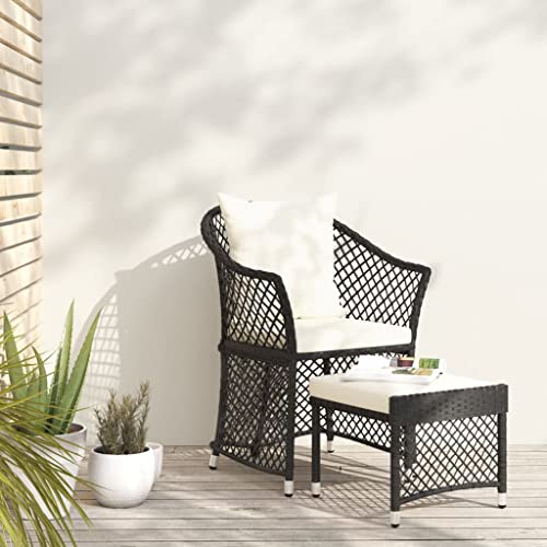 LVHUIDEH 2er Set Gartenmöbel, Garten-Lounge-Set mit Kissen, Sitzgruppe, Wetterfest Balkonmöbel für Garten Terrasse Balkon, Schwarz Poly Rattan LVHUIDEH 2er Set Gartenmöbel, Garten-Lounge-Set mit Kissen, Sitzgruppe, Wetterfest Balkonmöbel für Garten Terrasse Balkon, Schwarz Poly Rattan von LVHUIDEH