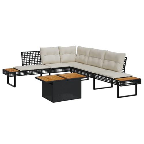 LVHUIDEH 2er Set Gartenmöbel, Garten-Sofagarnitur mit Kissen Schwarz Poly Rattan LVHUIDEH 2er Set Gartenmöbel, Garten-Sofagarnitur mit Kissen Schwarz Poly Rattan von LVHUIDEH