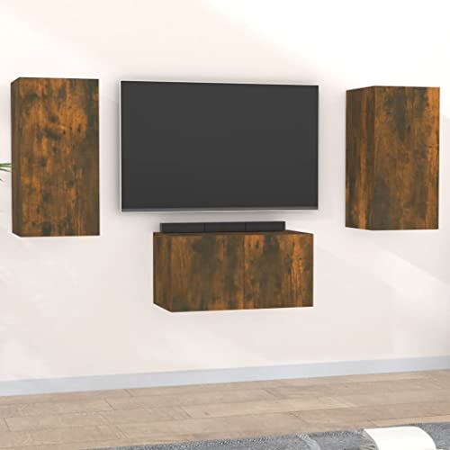 LVHUIDEH 3-TLG. TV-Schrank-Set Räuchereiche Holzwerkstoff von LVHUIDEH