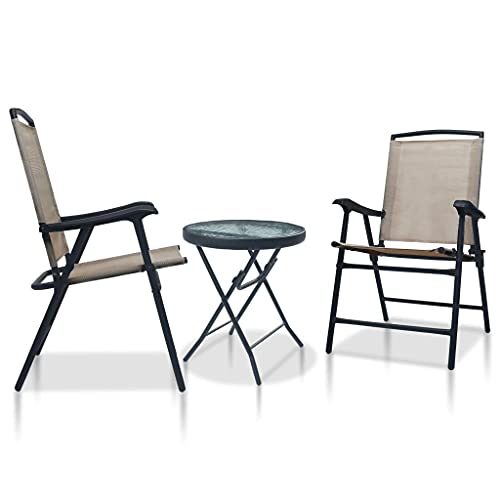 LVHUIDEH 3er Set Gartenmöbel, Bistro-Set, Sitzgruppe, Wetterfest, Terassenmöbel für Garten Terrasse Balkon, Taupe Stahl LVHUIDEH 3er Set Gartenmöbel, Bistro-Set, Sitzgruppe, Wetterfest, Terassenmöbel für Garten Terrasse Balkon, Taupe Stahl von LVHUIDEH