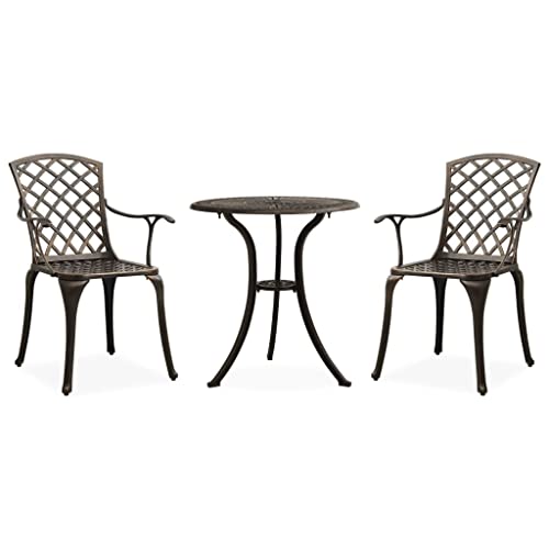 LVHUIDEH 3er Set Gartenmöbel, Bistro-Set Aluminiumguss Bronzen von LVHUIDEH