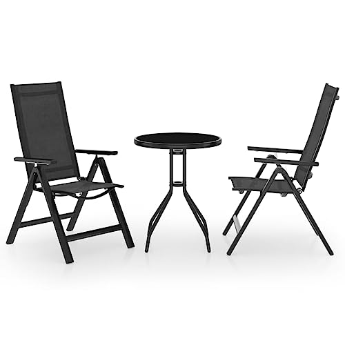 LVHUIDEH 3er Set Gartenmöbel, Bistro-Set Schwarz und Anthrazit LVHUIDEH 3er Set Gartenmöbel, Bistro-Set Schwarz und Anthrazit von LVHUIDEH