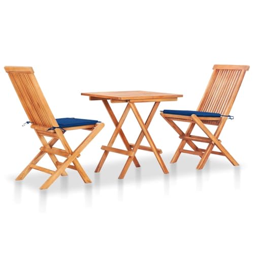 LVHUIDEH 3er Set Gartenmöbel, Bistroset mit Königsblauen Kissen Massivholz Teak LVHUIDEH 3er Set Gartenmöbel, Bistroset mit Königsblauen Kissen Massivholz Teak von LVHUIDEH