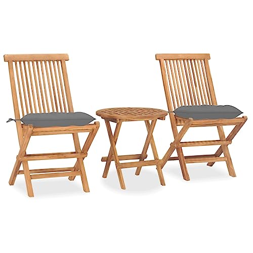 LVHUIDEH 3er Set Gartenmöbel, Garten-Essgruppe mit Kissen Klappbar Massivholz Teak LVHUIDEH 3er Set Gartenmöbel, Garten-Essgruppe mit Kissen Klappbar Massivholz Teak von LVHUIDEH