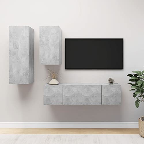 LVHUIDEH 4-TLG. TV-Schrank-Set Betongrau Holzwerkstoff LVHUIDEH 4-TLG. TV-Schrank-Set Betongrau Holzwerkstoff von LVHUIDEH
