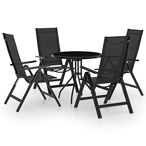 LVHUIDEH 5er Set Gartenmöbel, Bistro-Set Schwarz und Anthrazit LVHUIDEH 5er Set Gartenmöbel, Bistro-Set Schwarz und Anthrazit von LVHUIDEH