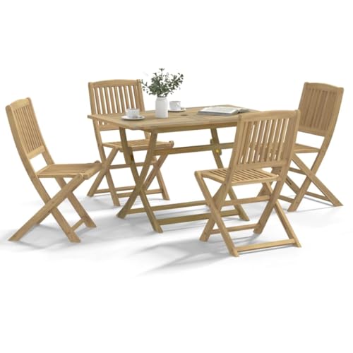 LVHUIDEH 5er Set Gartenmöbel, Garten-Essgruppe, Sitzgruppe, Wetterfest, Terassenmöbel für Garten Terrasse Balkon, Massivholz Akazie LVHUIDEH 5er Set Gartenmöbel, Garten-Essgruppe, Sitzgruppe, Wetterfest, Terassenmöbel für Garten Terrasse Balkon, Massivholz Akazie von LVHUIDEH