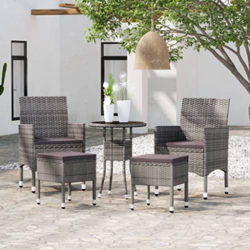 LVHUIDEH 5er Set Gartenmöbel, Garten-Lounge-Set Poly Rattan Grau LVHUIDEH 5er Set Gartenmöbel, Garten-Lounge-Set Poly Rattan Grau von LVHUIDEH
