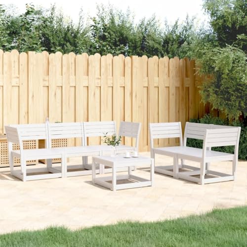 LVHUIDEH 5er Set Gartenmöbel, Garten-Sofagarnitur, Sitzgruppe, Wetterfest, Terassenmöbel für Garten Terrasse Balkon, Weiß Massivholz Kiefer LVHUIDEH 5er Set Gartenmöbel, Garten-Sofagarnitur, Sitzgruppe, Wetterfest, Terassenmöbel für Garten Terrasse Balkon, Weiß Massivholz Kiefer von LVHUIDEH