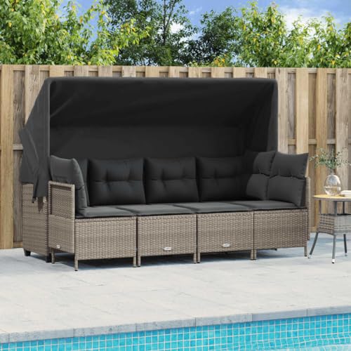 LVHUIDEH 5er Set Gartenmöbel, Garten-Sofagarnitur mit Kissen, Sitzgruppe, Wetterfest Terassenmöbel, Hellgrau Poly Rattan LVHUIDEH 5er Set Gartenmöbel, Garten-Sofagarnitur mit Kissen, Sitzgruppe, Wetterfest Terassenmöbel, Hellgrau Poly Rattan von LVHUIDEH