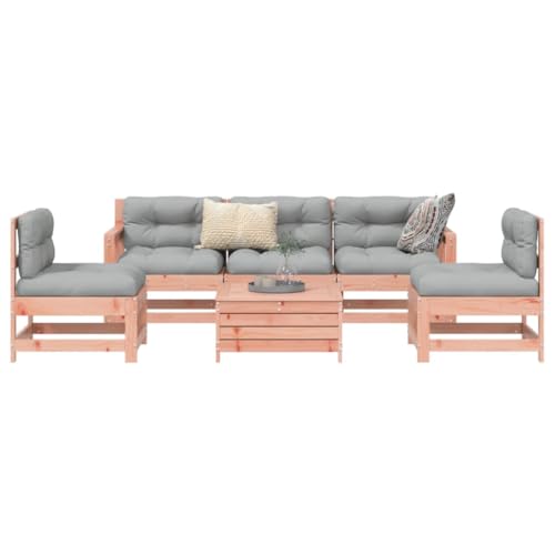 LVHUIDEH 6er Set Gartenmöbel, Garten-Sofagarnitur Massivholz Douglasie von LVHUIDEH