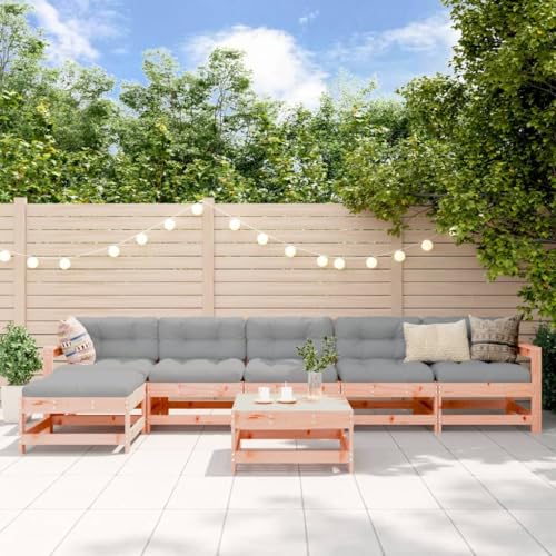 LVHUIDEH 7er Set Gartenmöbel, Garten-Lounge-Set, Sitzgruppe, Wetterfest, Terassenmöbel für Garten Terrasse Balkon, Massivholz Douglasie von LVHUIDEH