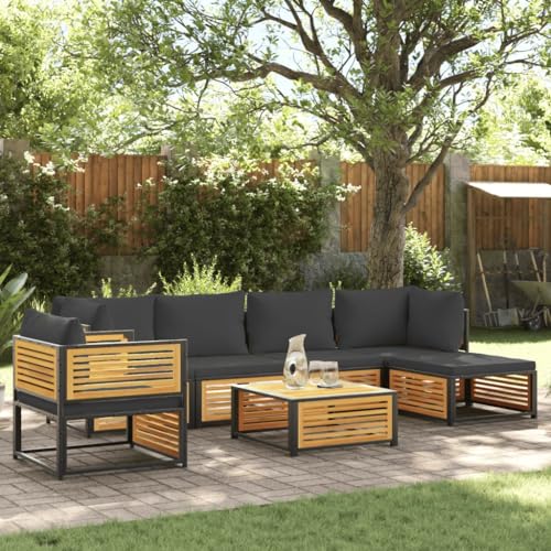 LVHUIDEH 7er Set Gartenmöbel, Garten-Sofagarnitur mit Kissen, Sitzgruppe, Wetterfest, Terassenmöbel für Garten Terrasse Balkon, Massivholz Akazie LVHUIDEH 7er Set Gartenmöbel, Garten-Sofagarnitur mit Kissen, Sitzgruppe, Wetterfest, Terassenmöbel für Garten Terrasse Balkon, Massivholz Akazie von LVHUIDEH