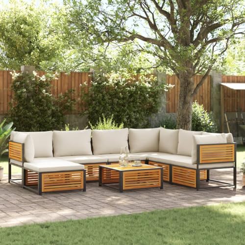 LVHUIDEH 8er Set Gartenmöbel, Garten-Sofagarnitur mit Kissen, Sitzgruppe, Wetterfest, Terassenmöbel für Garten Terrasse Balkon, Massivholz Akazie LVHUIDEH 8er Set Gartenmöbel, Garten-Sofagarnitur mit Kissen, Sitzgruppe, Wetterfest, Terassenmöbel für Garten Terrasse Balkon, Massivholz Akazie von LVHUIDEH