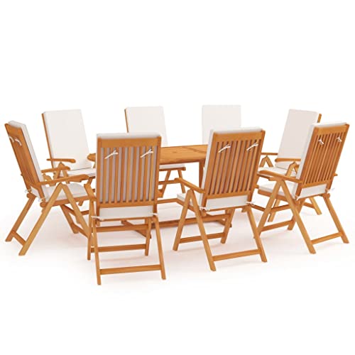 LVHUIDEH 9er Set Gartenmöbel, Garten-Essgruppe mit Kissen, Sitzgruppe, Wetterfest, Terassenmöbel für Garten Terrasse Balkon, Massivholz Teak LVHUIDEH 9er Set Gartenmöbel, Garten-Essgruppe mit Kissen, Sitzgruppe, Wetterfest, Terassenmöbel für Garten Terrasse Balkon, Massivholz Teak von LVHUIDEH