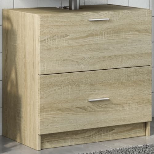 LVHUIDEH Badezimmerschrank mit 1 Schublade und 1 Fach, Bad-Unterschrank, Waschbeckenunterschrank, Aufbewahrungsschrank für Toilette Badezimmer, 59 x 37 x 59 cm, Holzwerkstoff von LVHUIDEH