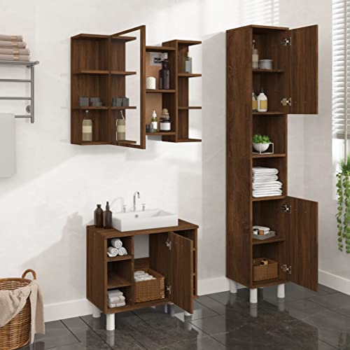 LVHUIDEH Badmöbel-Set - Badezimmermöbel Set(Waschbeckenunterschrank + Hochschrank + Spiegelschrank Kombination), Modernes Design, 3er Set, 60 x 32 x 53.5 cm, Holzwerkstoff von LVHUIDEH