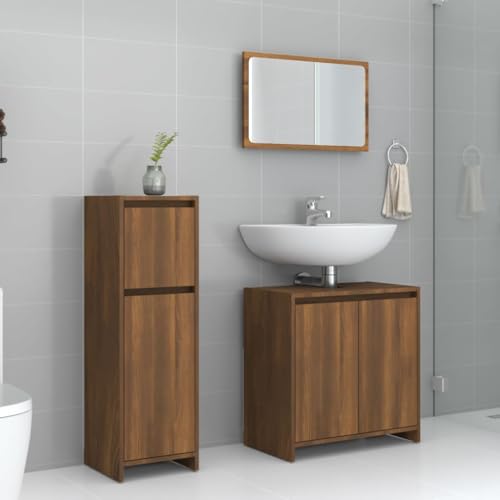 LVHUIDEH Badmöbel-Set - Badezimmermöbel Set(Waschbeckenunterschrank + Mittlerer Schrank + Spiegel Kombination), Modernes Design, 3er Set, 60 x 33 x 60 cm, Holzwerkstoff von LVHUIDEH