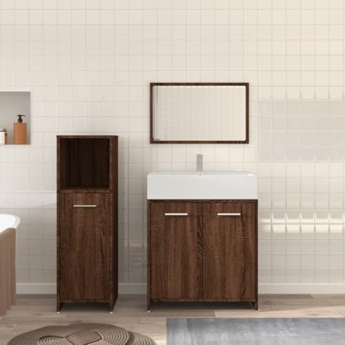 LVHUIDEH Badmöbel-Set - Badezimmermöbel Set(Waschbeckenunterschrank + Mittlerer Schrank + Spiegel Kombination), Modernes Design, 3er Set, 60 x 33 x 61 cm, Holzwerkstoff von LVHUIDEH