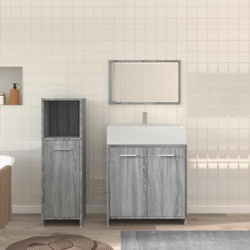 LVHUIDEH Badmöbel-Set - Badezimmermöbel Set(Waschbeckenunterschrank + Mittlerer Schrank + Spiegel Kombination), Modernes Design, 3er Set, 60 x 33 x 61 cm, Holzwerkstoff von LVHUIDEH