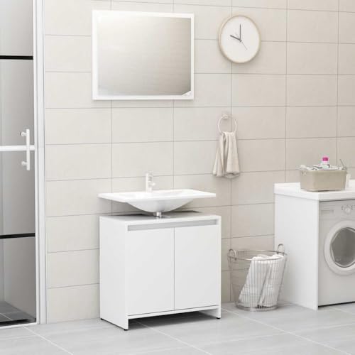 LVHUIDEH Badmöbel-Set - Badezimmermöbel Set(Waschbeckenunterschrank + Spiegel Kombination), Modernes Design, 2er Set, 60 x 33 x 61 cm, Holzwerkstoff + Glas von LVHUIDEH