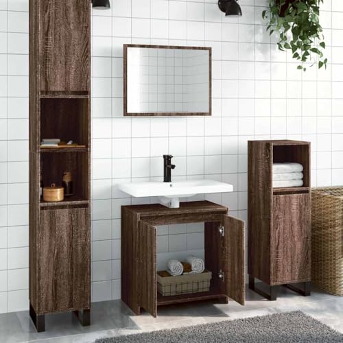 LVHUIDEH Badmöbel-Set - Badezimmermöbel Set(Waschbeckenunterschrank + Spiegel Kombination), Modernes Design, 2er Set, 60 x 33 x 61 cm, Holzwerkstoff von LVHUIDEH