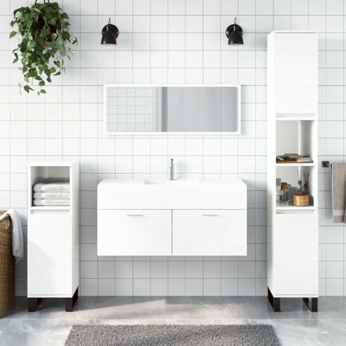 LVHUIDEH Badmöbel-Set - Badezimmermöbel Set(Waschbeckenunterschrank + Spiegel Kombination), Wandmontage, Modernes Design, 2er Set, 100 x 38.5 x 46 cm, Holzwerkstoff + Acryl von LVHUIDEH