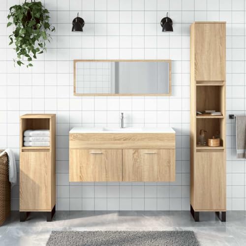 LVHUIDEH Badmöbel-Set - Badezimmermöbel Set(Waschbeckenunterschrank + Spiegel Kombination), Wandmontage, Modernes Design, 2er Set, 100 x 38.5 x 46 cm, Holzwerkstoff + Acryl von LVHUIDEH