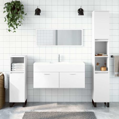 LVHUIDEH Badmöbel-Set - Badezimmermöbel Set(Waschbeckenunterschrank + Spiegel Kombination), Wandmontage, Modernes Design, 2er Set, 100 x 38.5 x 46 cm, Holzwerkstoff + Acryl von LVHUIDEH