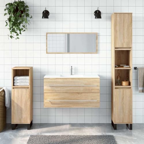 LVHUIDEH Badmöbel-Set - Badezimmermöbel Set(Waschbeckenunterschrank + Spiegel Kombination), Wandmontage, Modernes Design, 2er Set, 90 x 38.5 x 48 cm, Holzwerkstoff + Acryl von LVHUIDEH
