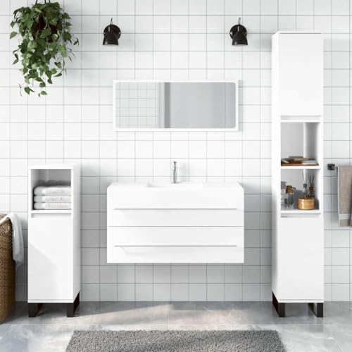 LVHUIDEH Badmöbel-Set - Badezimmermöbel Set(Waschbeckenunterschrank + Spiegel Kombination), Wandmontage, Modernes Design, 2er Set, 90 x 38.5 x 48 cm, Holzwerkstoff + Acryl von LVHUIDEH