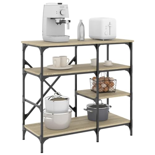 LVHUIDEH Bäckerregal mit Ablagen, Küchenregal, Standregal, Mikrowellenregal, Multifunktionales Lagerregal, Küchenutensilienständer für Mikrowelle Kochutensilien, 90 x 40 x 84 cm LVHUIDEH Bäckerregal mit Ablagen, Küchenregal, Standregal, Mikrowellenregal, Multifunktionales Lagerregal, Küchenutensilienständer für Mikrowelle Kochutensilien, 90 x 40 x 84 cm von LVHUIDEH
