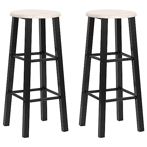 LVHUIDEH Barhocke, 2er-Set, Barstühle mit Fußstützen, Küchenstühle für Esszimmer Küche Wohnzimmer, Robust und Stabil, Industrial Style, 30 x 30 x 70 cm, MDF-Sitz von LVHUIDEH